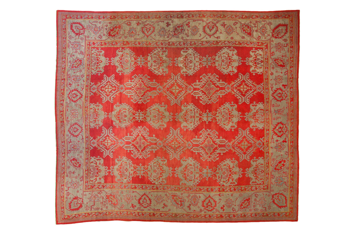 13.5x15 Antique Oushak Square Carpet