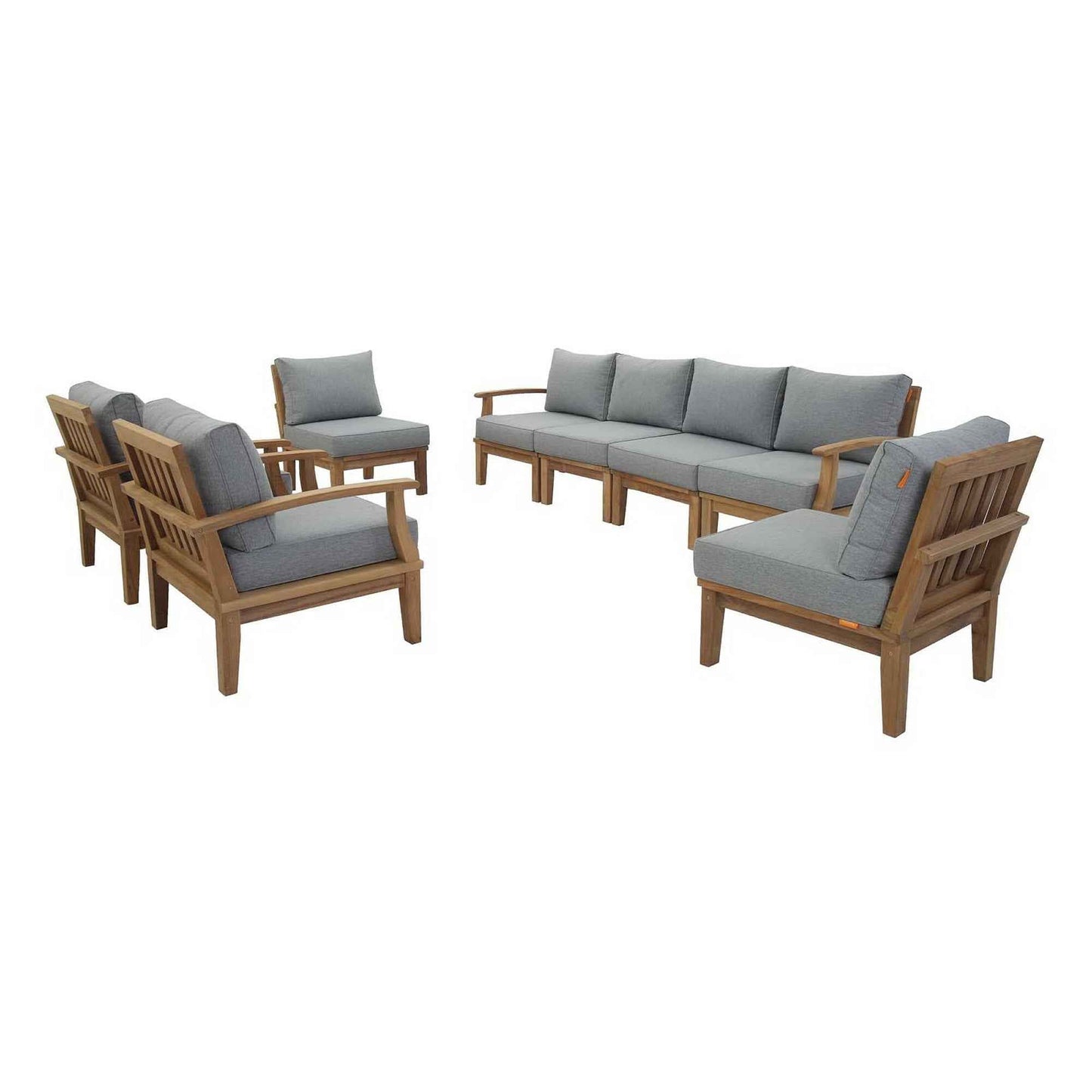 Seabrook 8-Piece Outdoor Teak Sectional Set