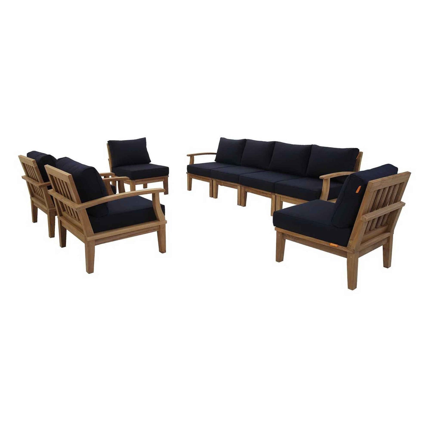 Seabrook 8-Piece Outdoor Teak Sectional Set