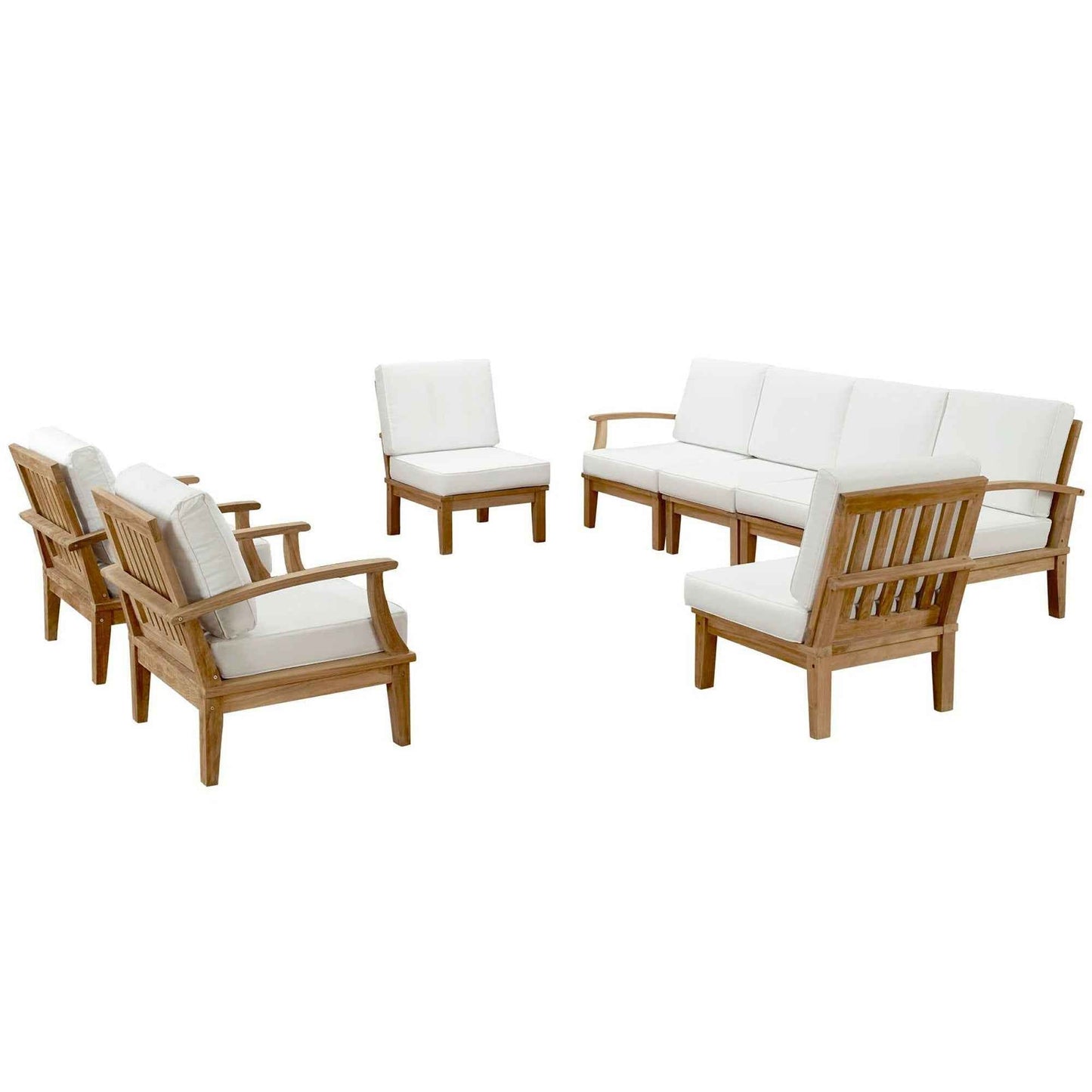 Seabrook 8-Piece Outdoor Teak Sectional Set