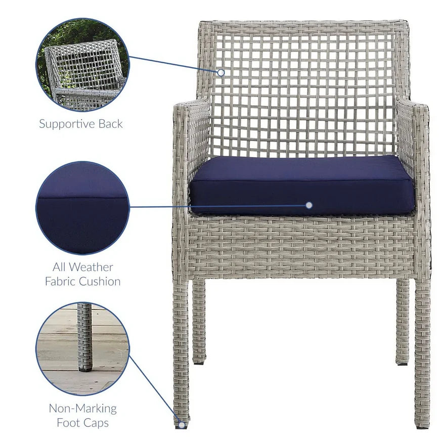 Harbor Woven Outdoor Wicker Dining Armchair | Bay & Bridle