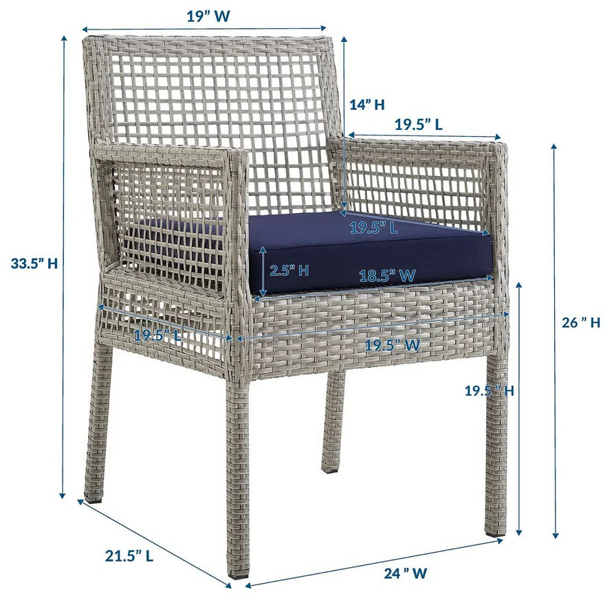 Harbor Woven Outdoor Wicker Dining Armchair | Bay & Bridle