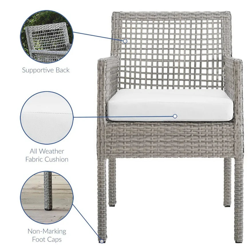 Harbor Woven Outdoor Wicker Dining Armchair | Bay & Bridle