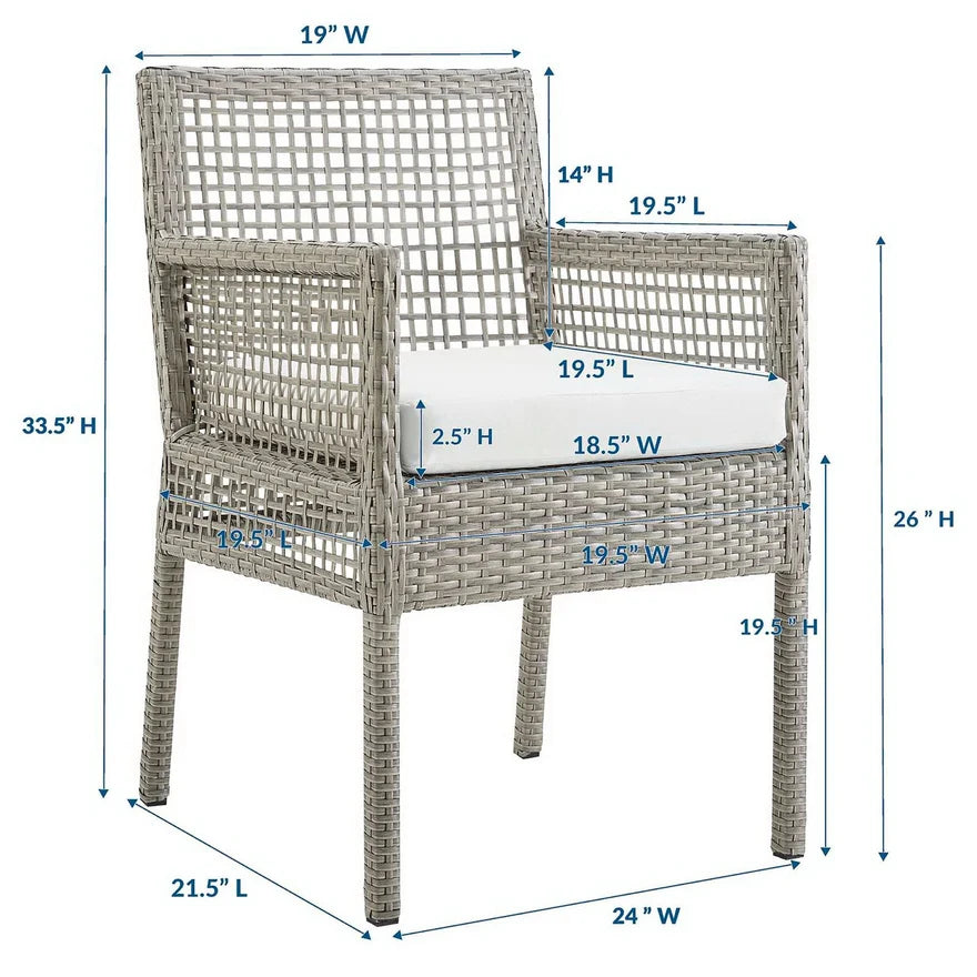Harbor Woven Outdoor Wicker Dining Armchair | Bay & Bridle