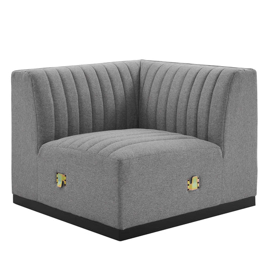 Conjure Channel Tufted Upholstered Fabric Left Corner Chair by Modway