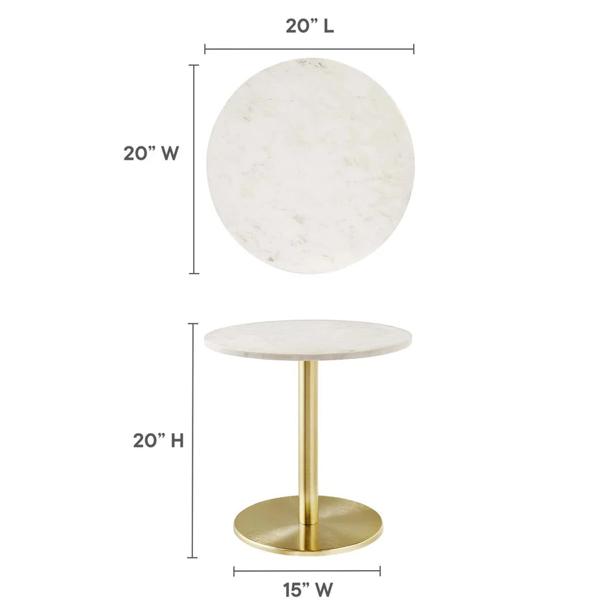 The Ashbourne Marble Pedestal Side Table