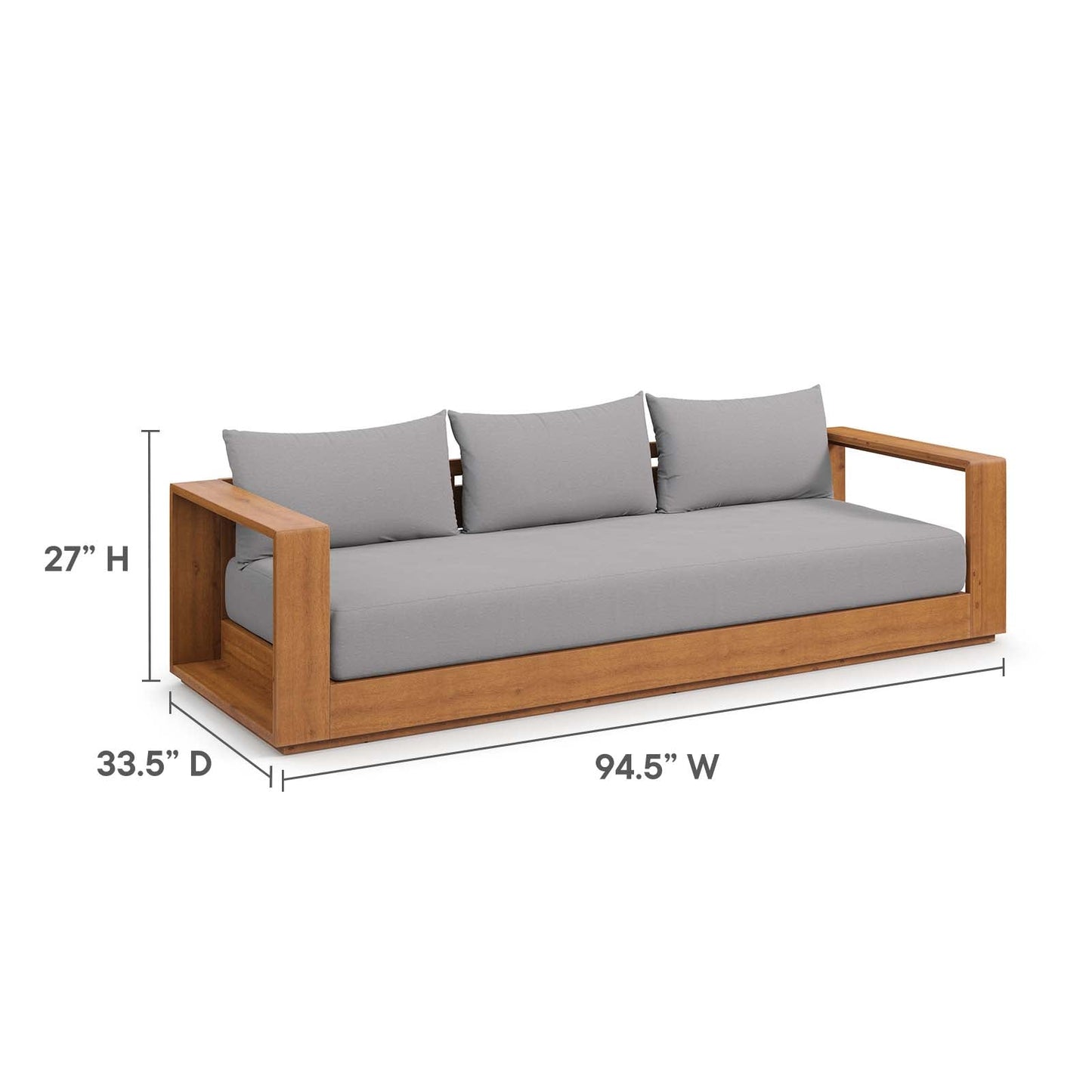 Hawthorne Outdoor Acacia Sofa | Garden Pavilion Collection | Bay & Bridle