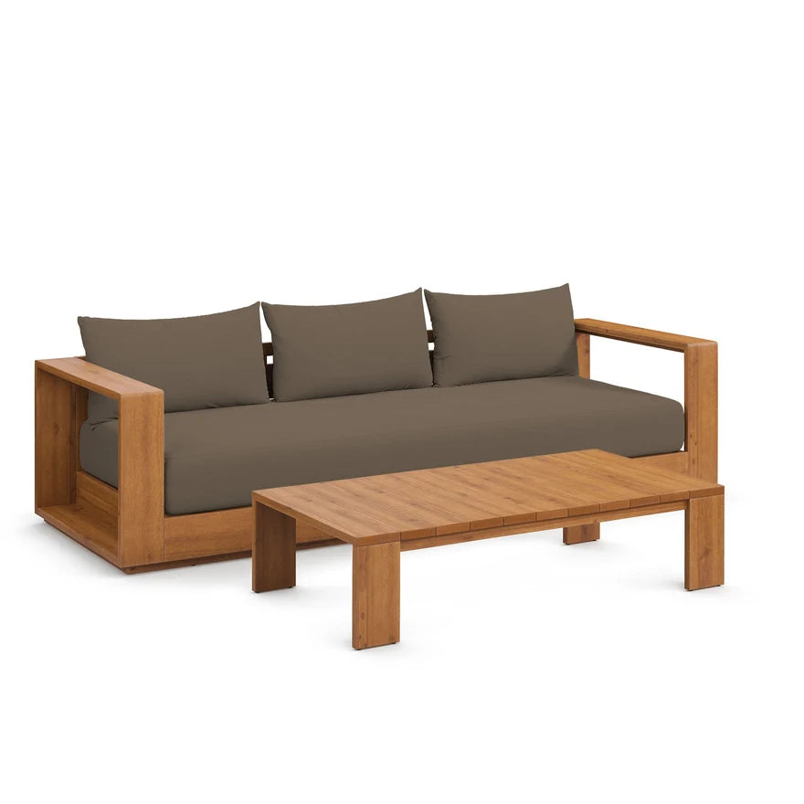 The Bellamy Acacia Outdoor Sofa & Coffee Table Set