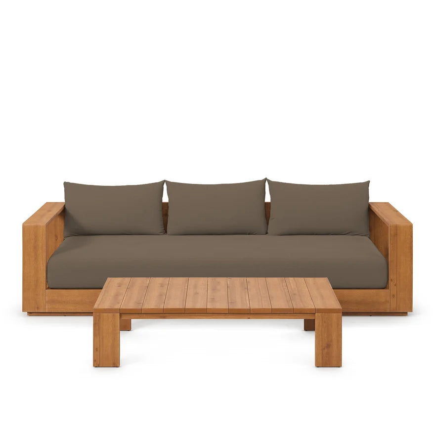 The Bellamy Acacia Outdoor Sofa & Coffee Table Set