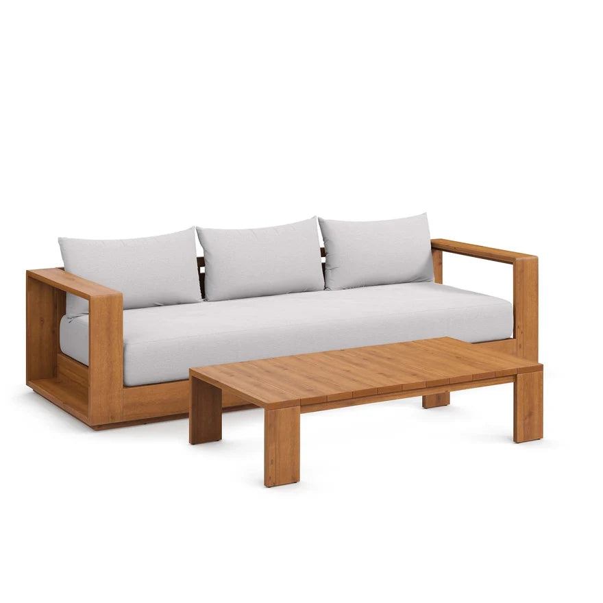 The Bellamy Acacia Outdoor Sofa & Coffee Table Set
