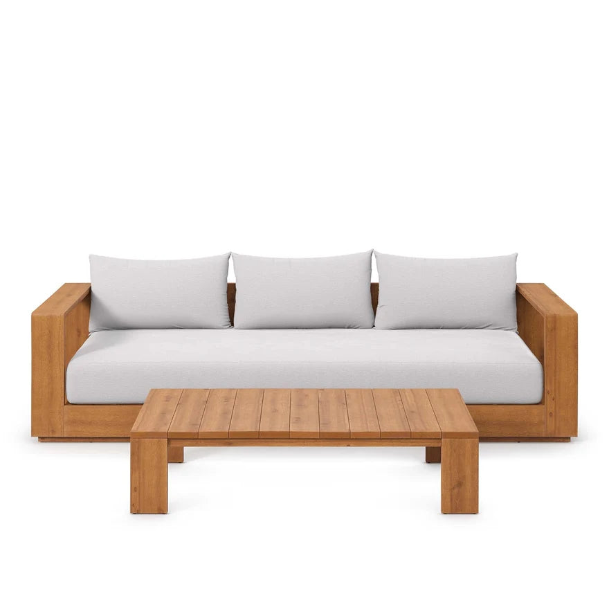 The Bellamy Acacia Outdoor Sofa & Coffee Table Set