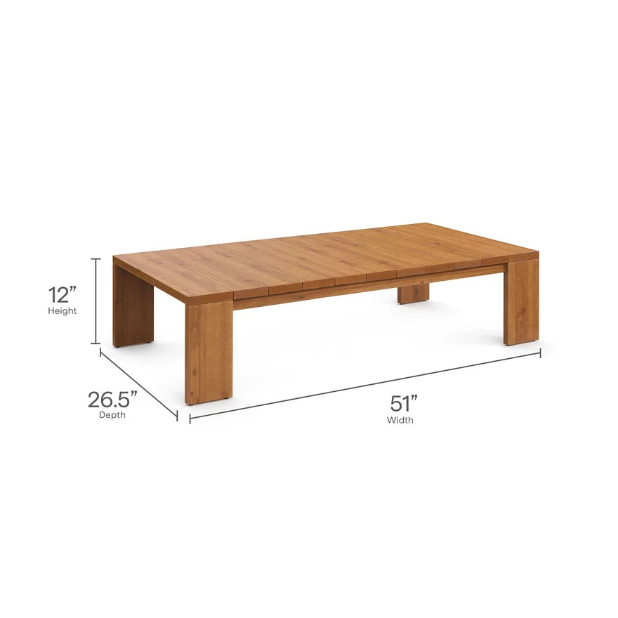 The Bellamy Acacia Outdoor Sofa & Coffee Table Set
