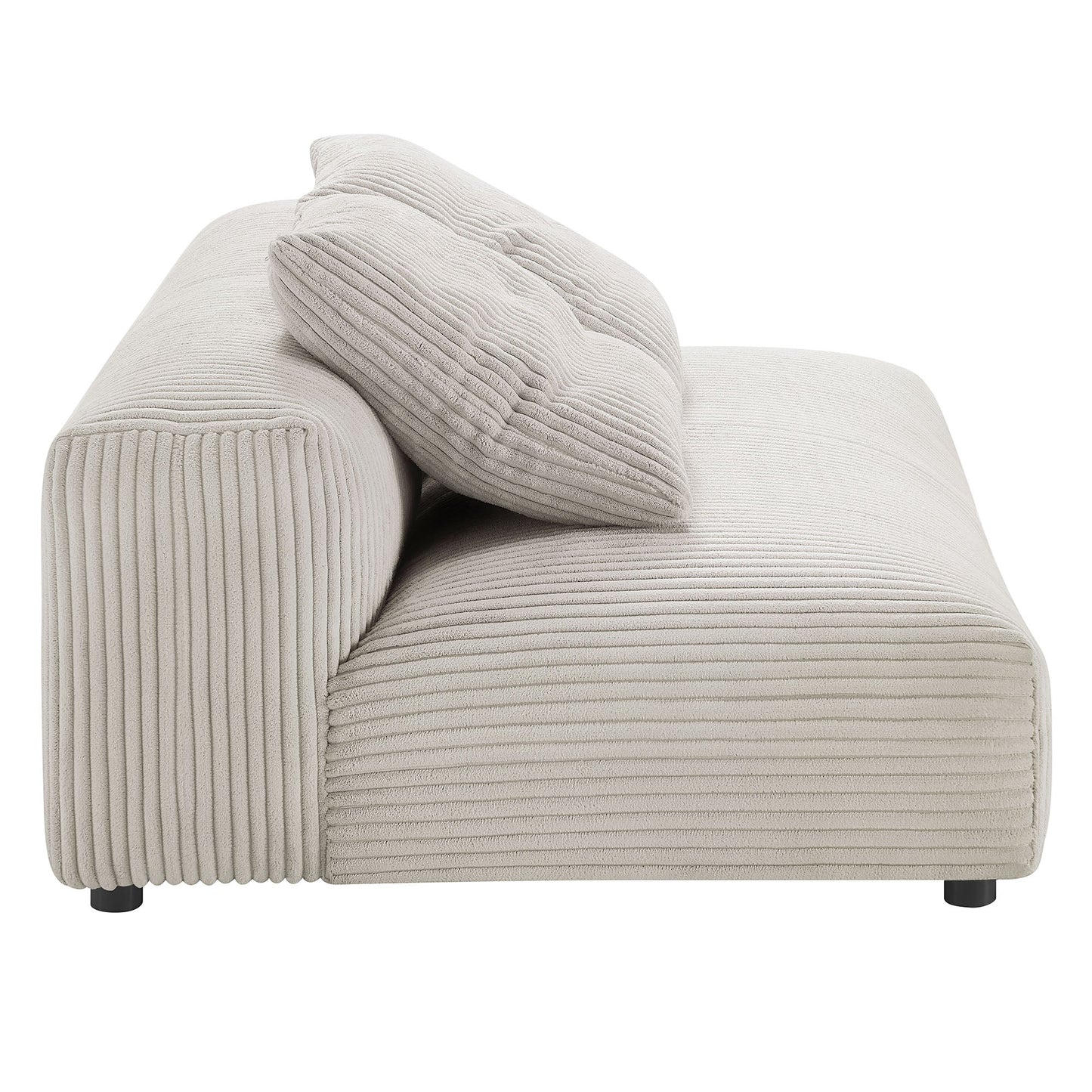 Solace Modular Corduroy Upholstered Armless Loveseat and Ottoman Set by Modway