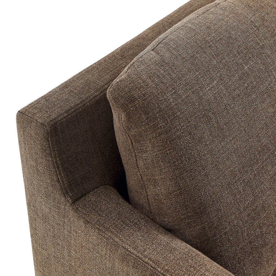 Serene Slipcovered Swivel Armchair — Mocha Linen