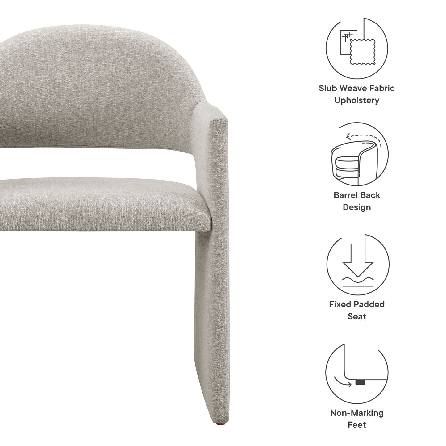 The Ashbourne Upholstered Barrel Back Dining Armchair