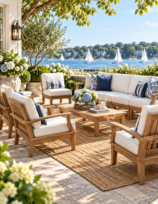 Seabrook 8-Piece Outdoor Teak Sectional Set