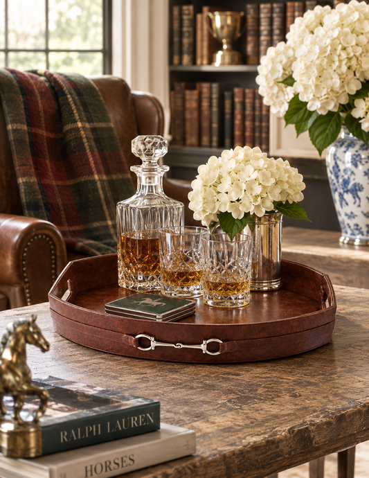 The Ashbourne Equestrian Horse Bit Vegan Leather Serving Tray