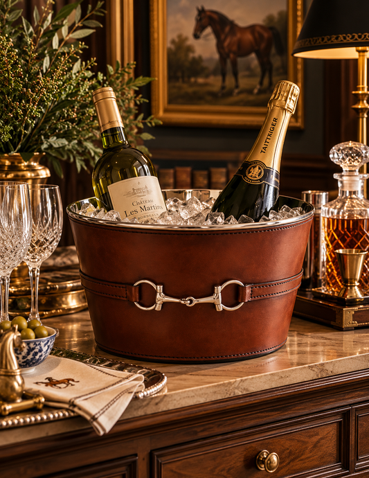 The Ashbourne Genuine Leather Horse Bit Ice Bucket