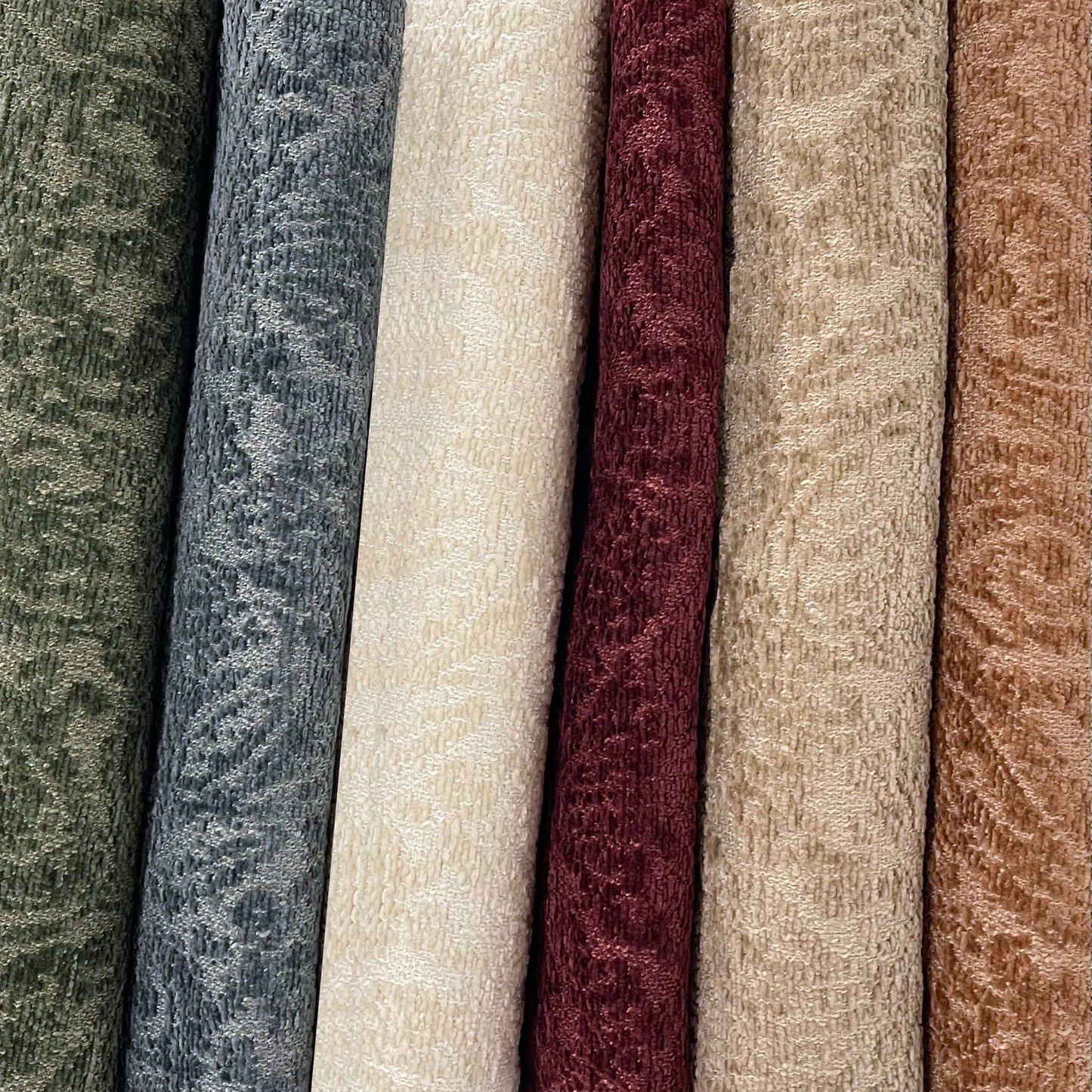EVERLY - BOUCLE WRAP PAISLEY DESIGN JACQUARD UPHOLSTERY FABRIC BY THE YARD
