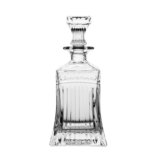 Foxcroft Estate Crystal Whiskey Decanter & Double Old Fashioned Glass Set | 7-Piece