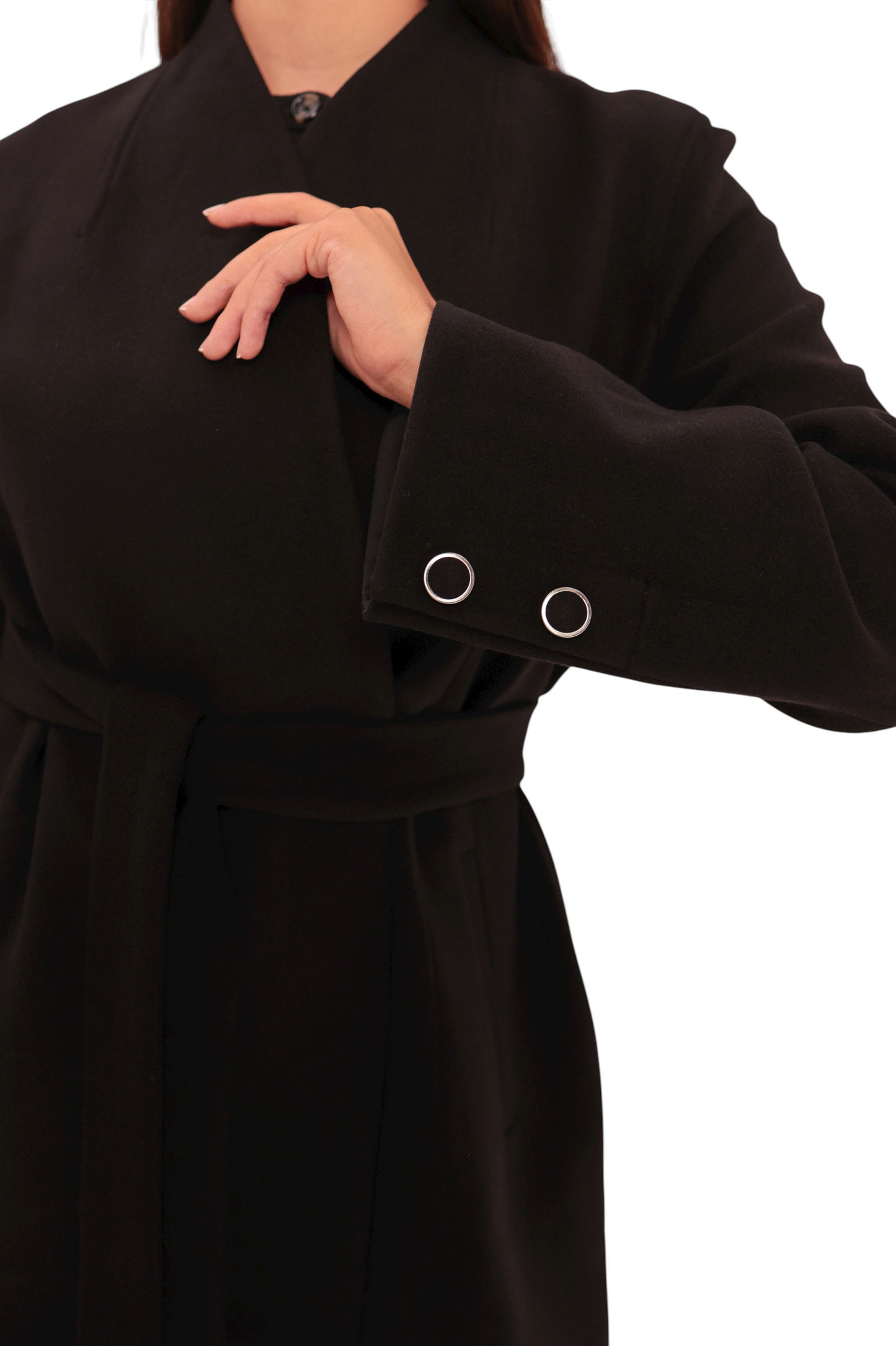 Opéra Midi Cashmere Blend Overcoat in Black