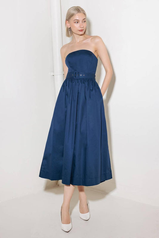 ENDLESSLY CHARMING WOVEN MIDI DRESS