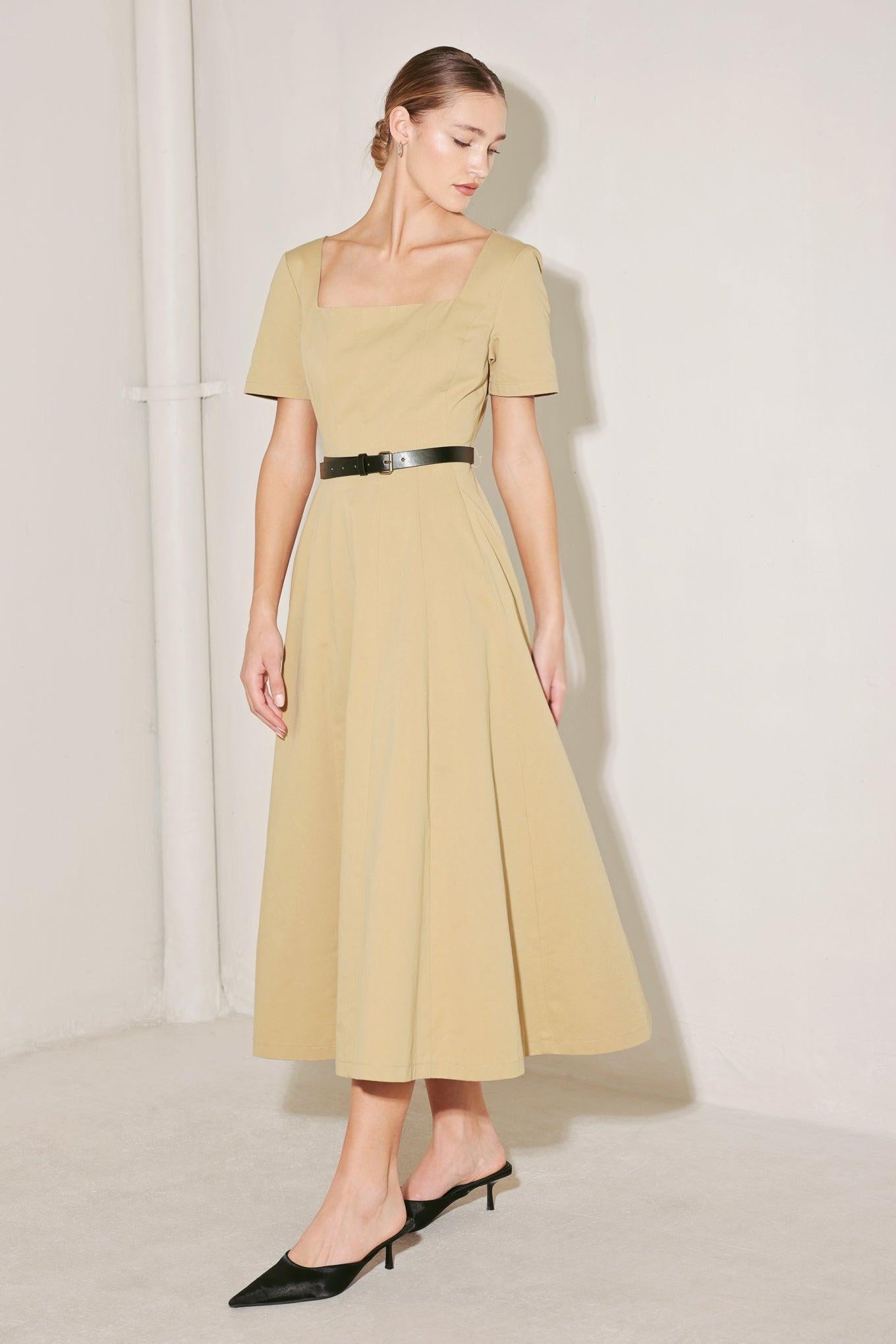 [PREORDER] WARM STONE EDIT WOVEN MIDI DRESS