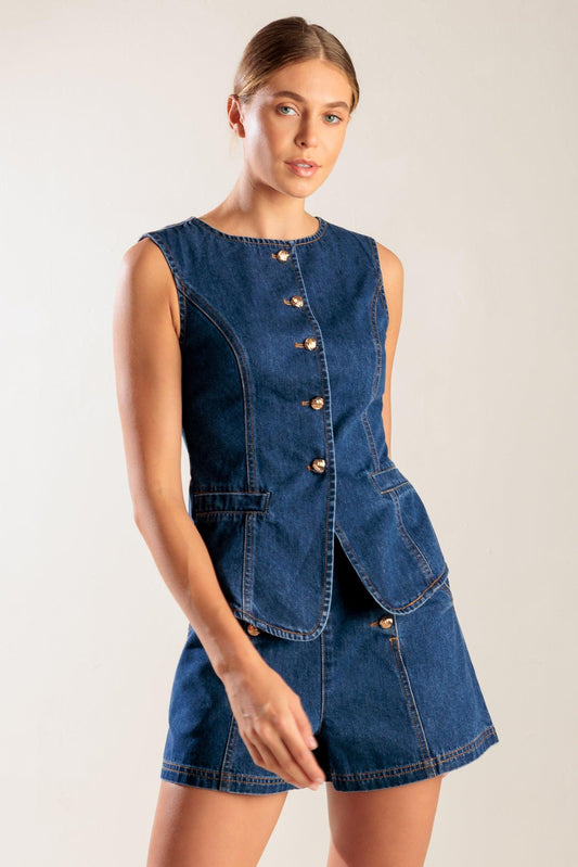 DRIVE-IN MOVIE DENIM VEST