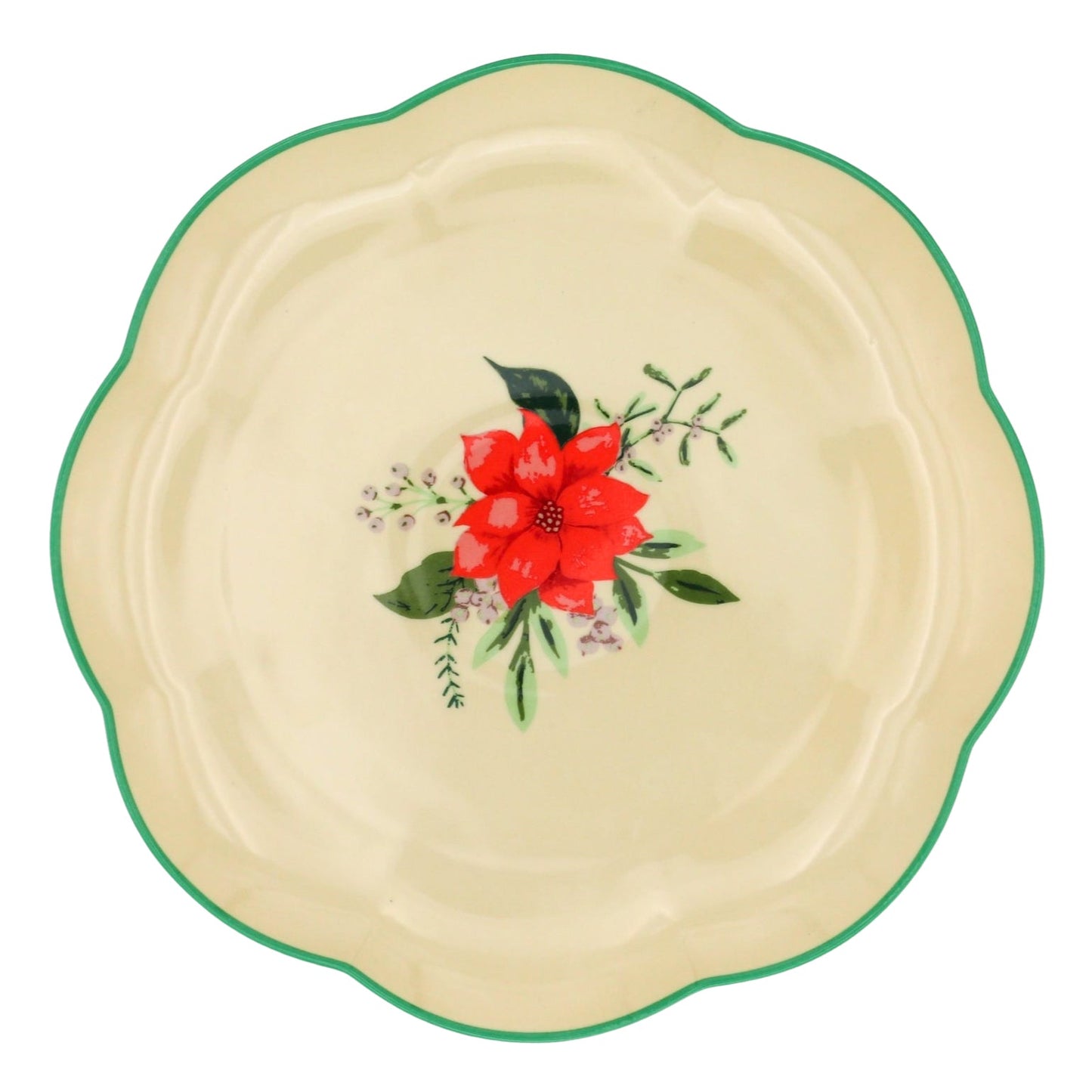 Fabled Flora Scalloped Dinner Plate - Case of 12 Plates (+3 Bonus Plates)