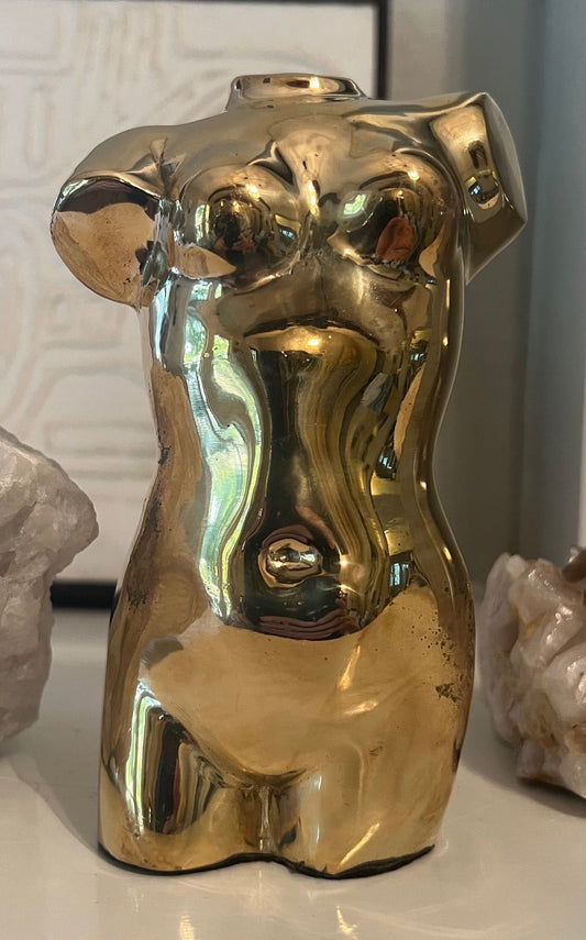 Female Torso Sculpture in Brass