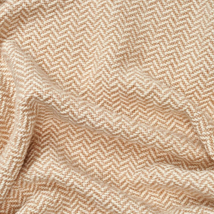 Harbor Herringbone Cotton Throw Blanket