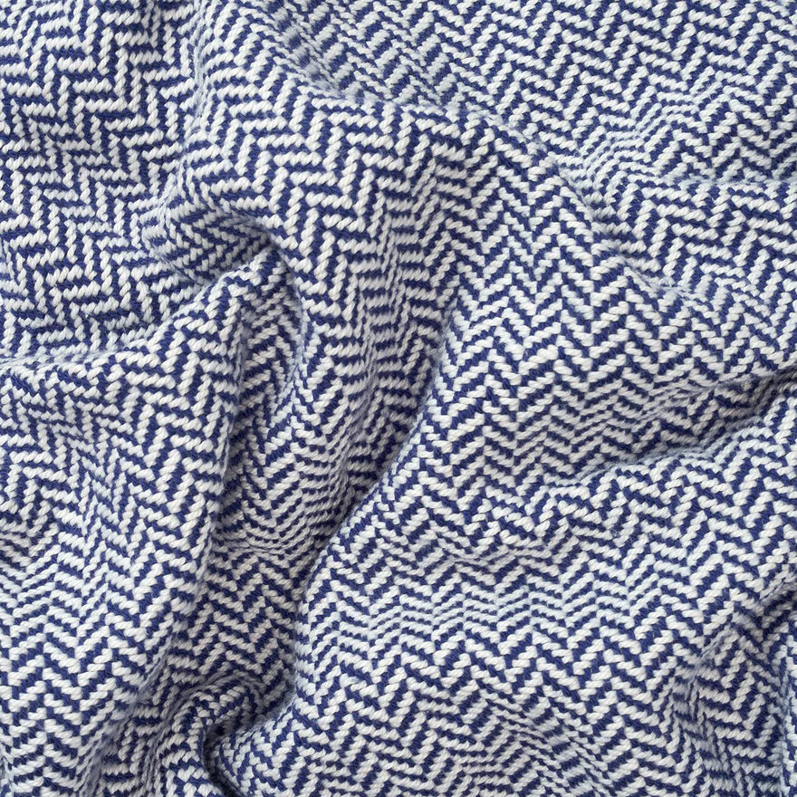 Harbor Herringbone Cotton Throw Blanket