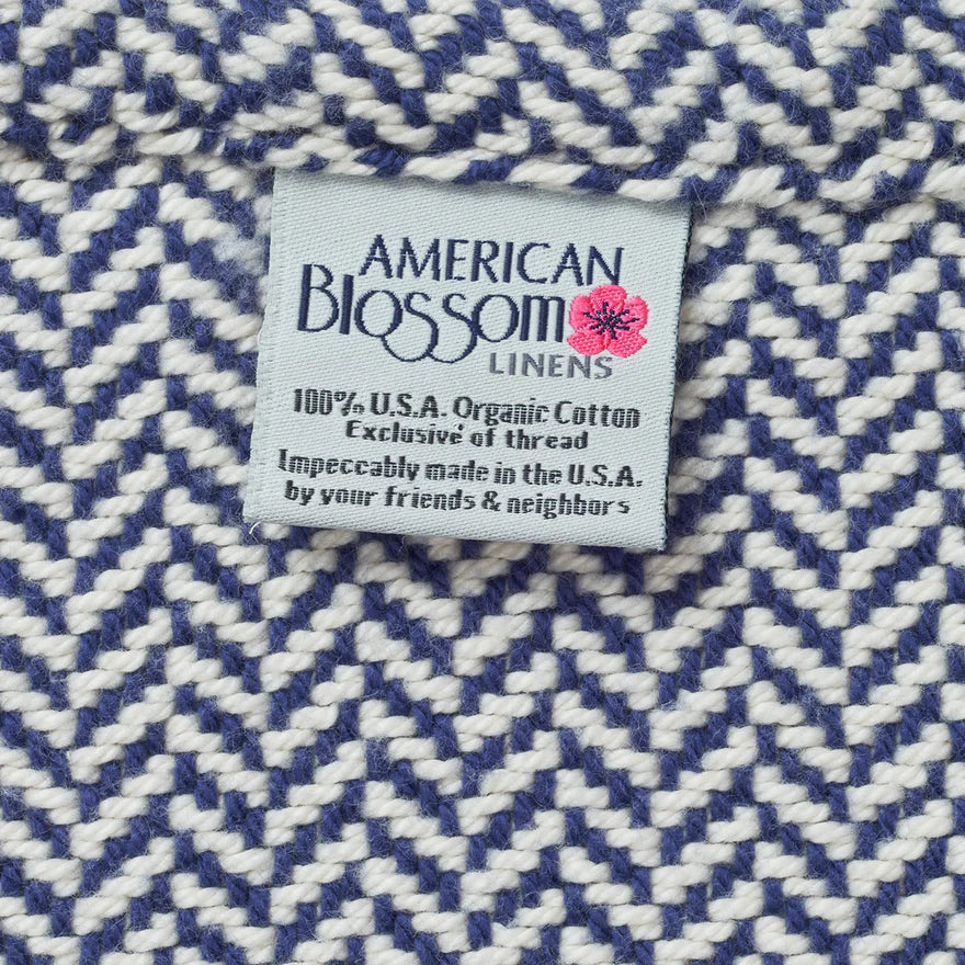 Harbor Herringbone Cotton Throw Blanket