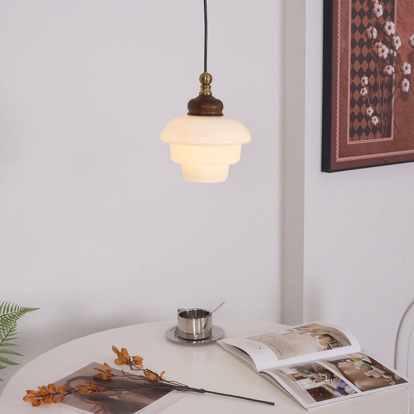 Nordic Cream White Glass Pendant Lights