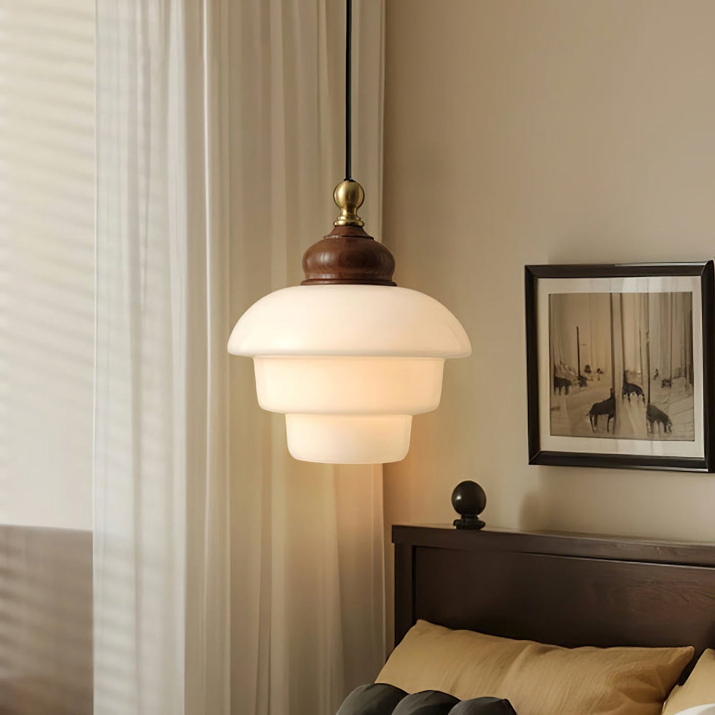 Nordic Cream White Glass Pendant Lights