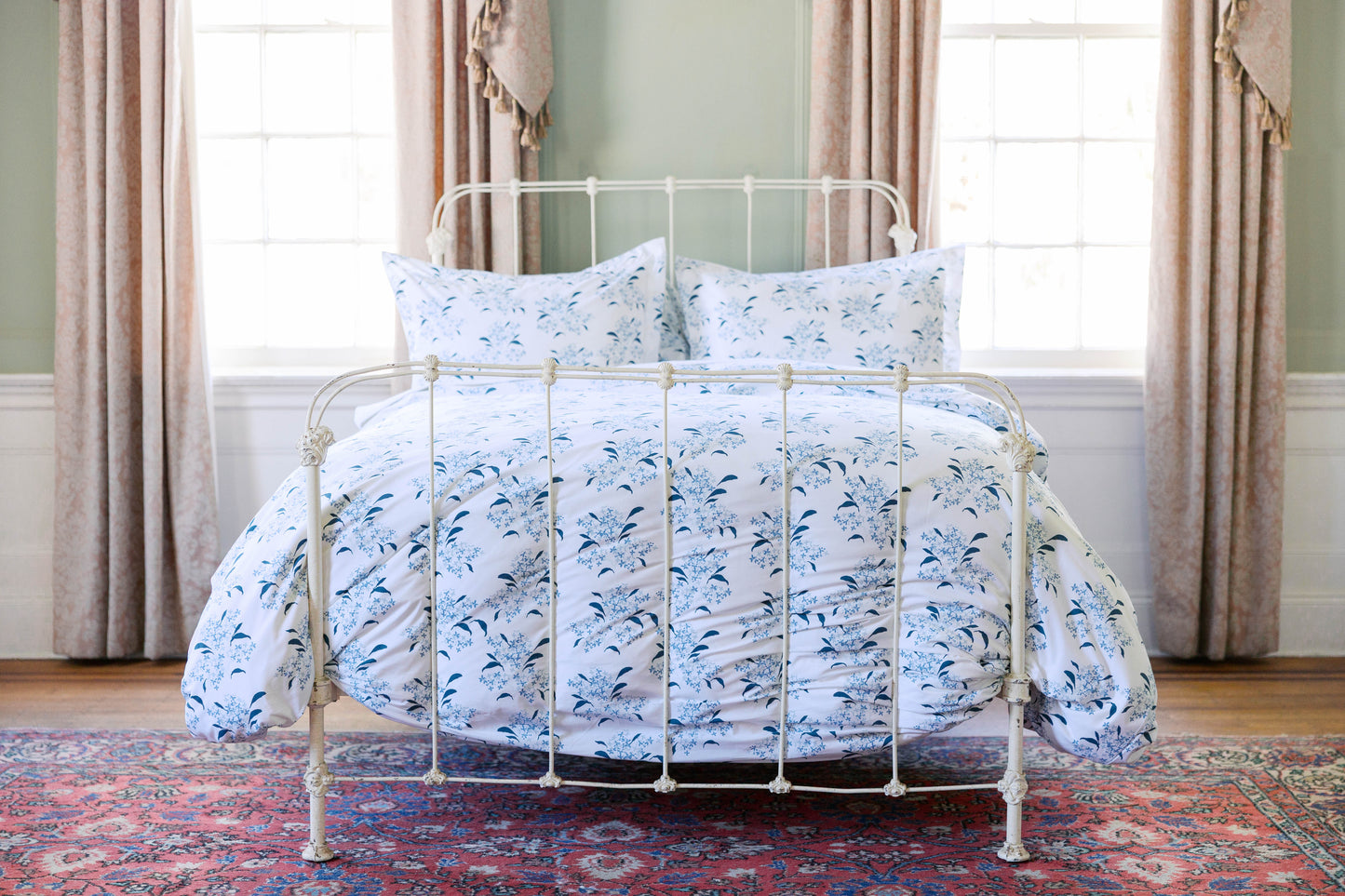 Lilac in Blue Fitted Sheet