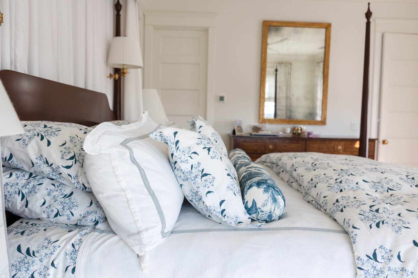 Lilac in Blue Fitted Sheet