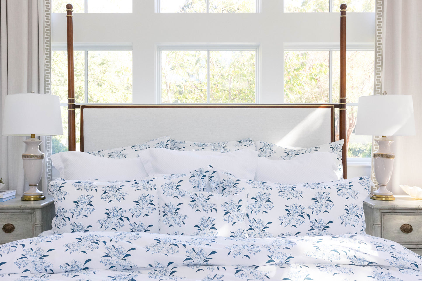 Lilac in Blue Fitted Sheet
