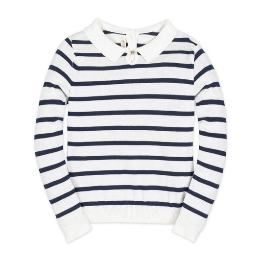Organic French Collared Keyhole Sweater