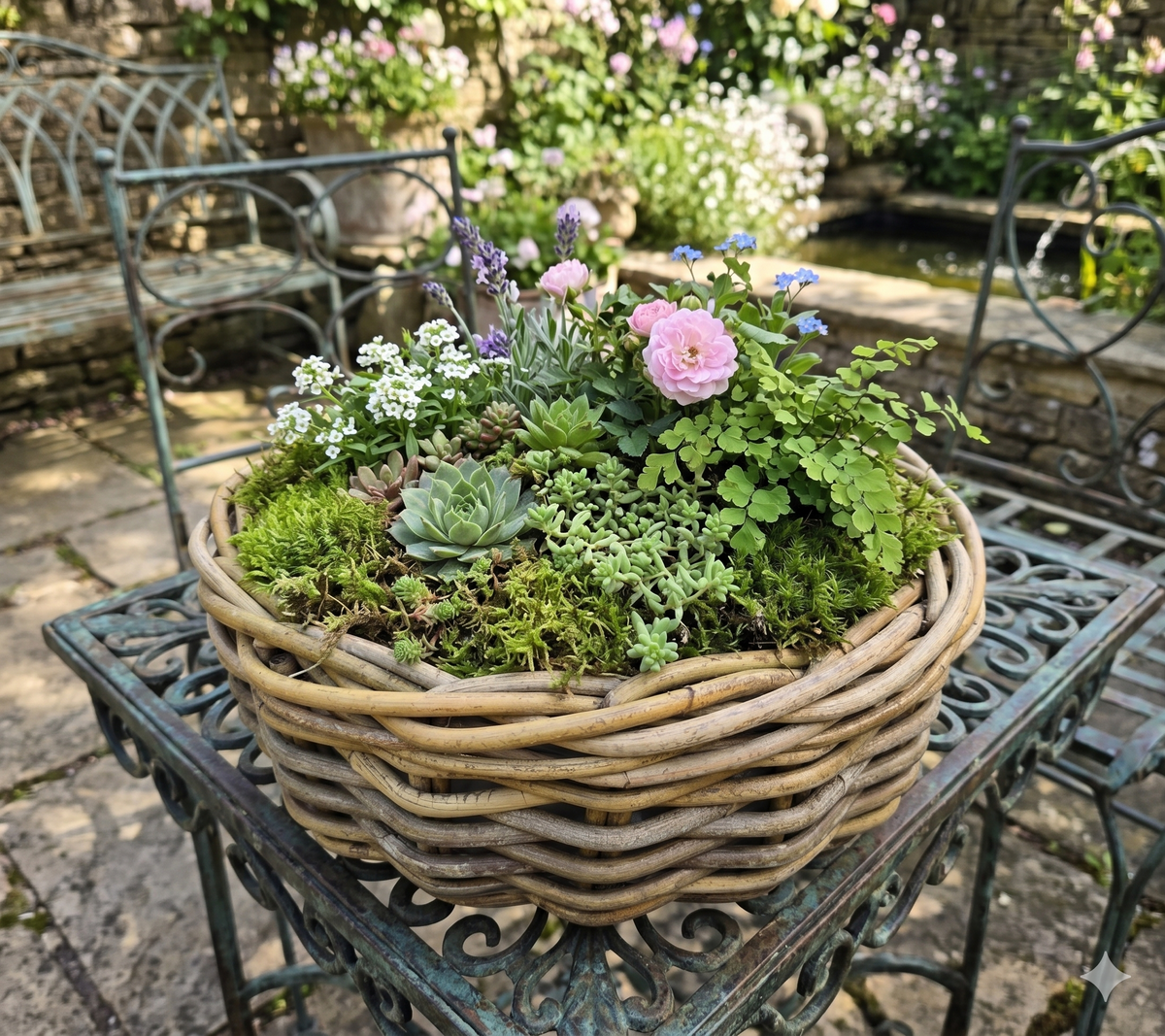 Handwoven Rattan Garden Bowl