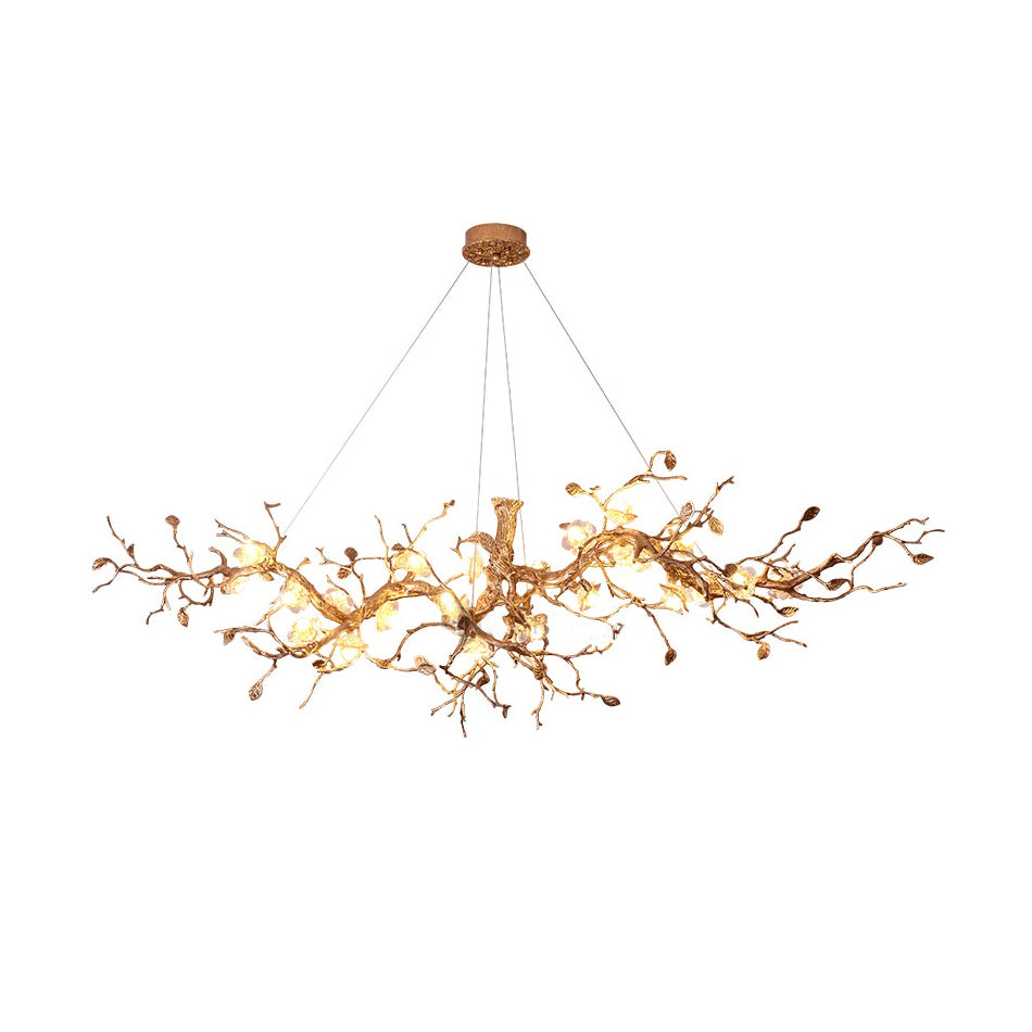 Glass Flower Tree Branch Chandelier