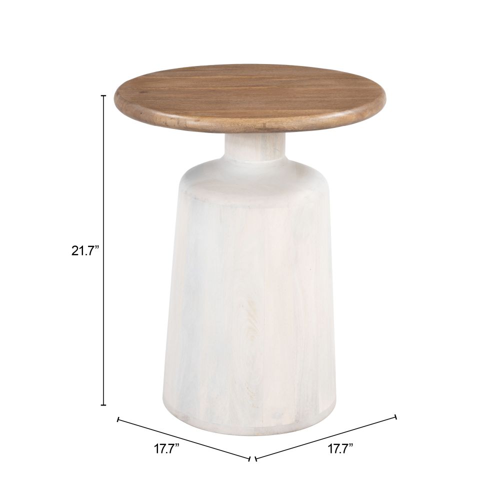 Goblet Wooden Round Side Table
