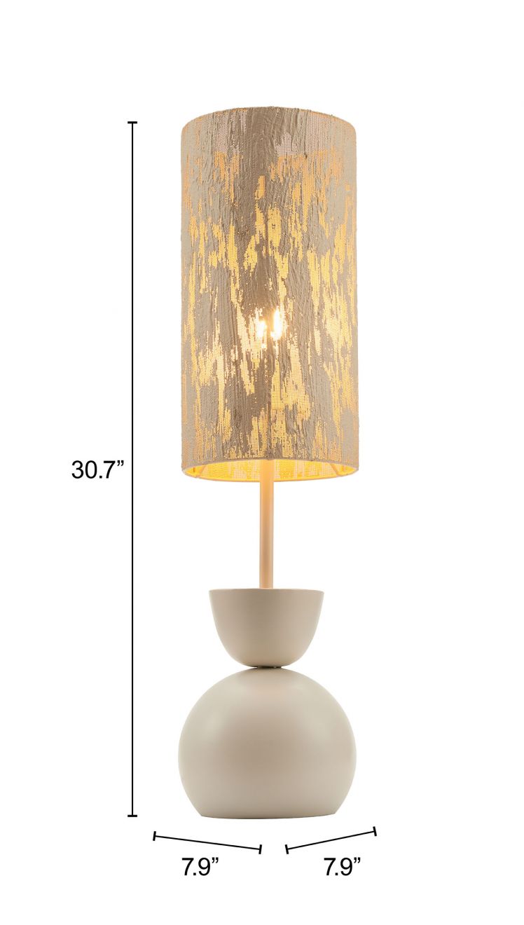 Gochi Steel White Table Lamp