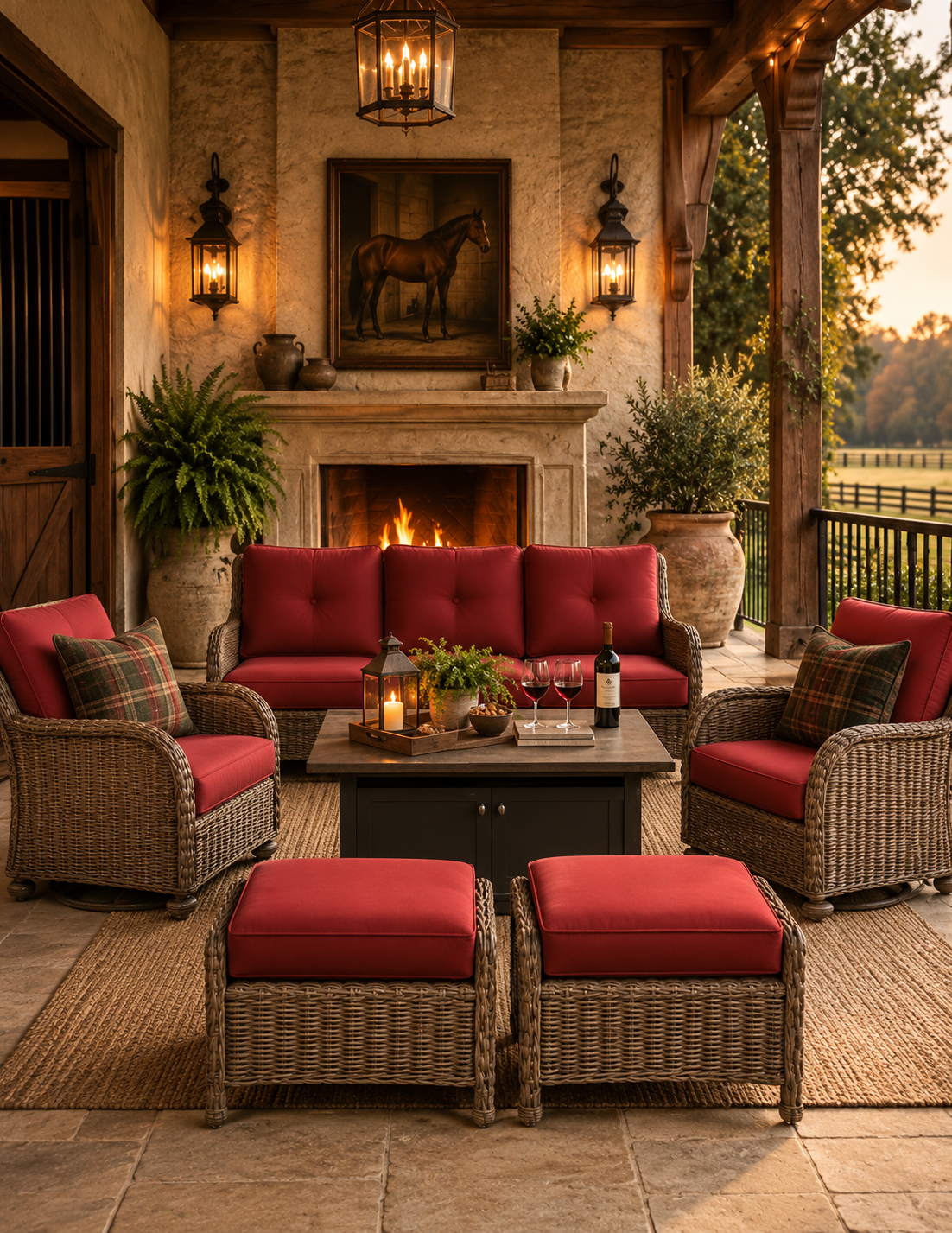 The Heritage Estate Outdoor Fire Pit Conversation Set