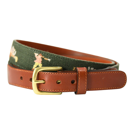 Golf Birdie On Needlepoint Belt (Final Sale)