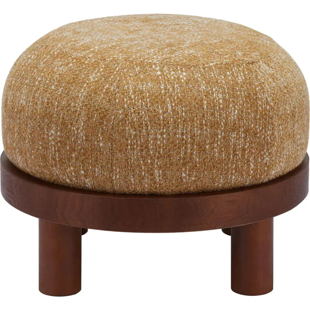 Gome Round Wood Ottoman