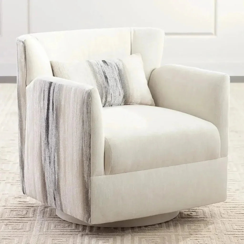 Grace Fabric Swivel Club Chair