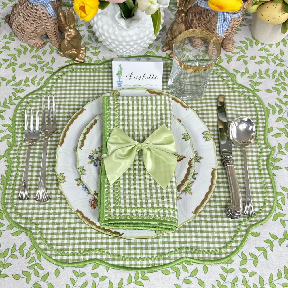 The Bunny Topiary with  Blue Bow - Place Cards