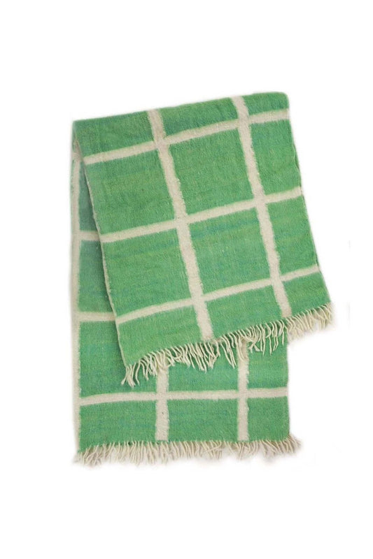 The Momos Grid Handwoven Wool Blanket