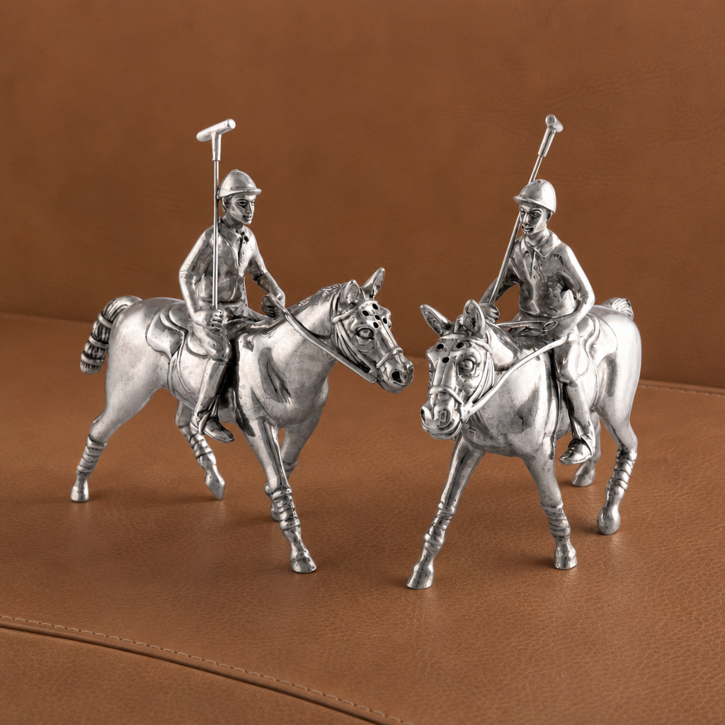 Ashford Pewter Polo Player Salt & Pepper Shaker Set